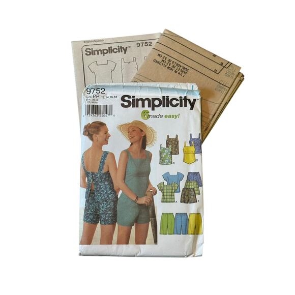 Simplicity 9752 Sewing Pattern Misses' Shorts Tops Size PP 12-18 Easy UNCUT - Picture 1 of 2